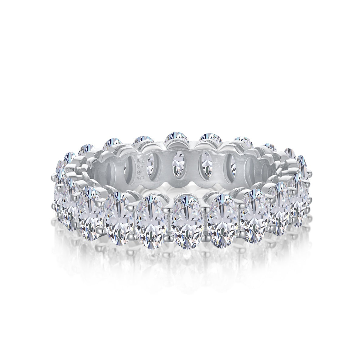 [Love More]Ornate Oval Cut Tennis Ring