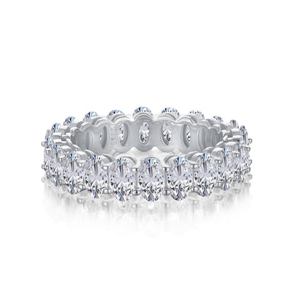 [Love More]Ornate Oval Cut Tennis Ring