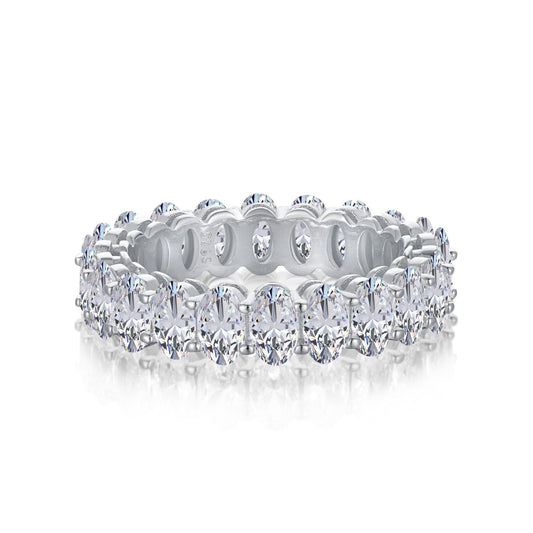 [Love More]Ornate Oval Cut Tennis Ring