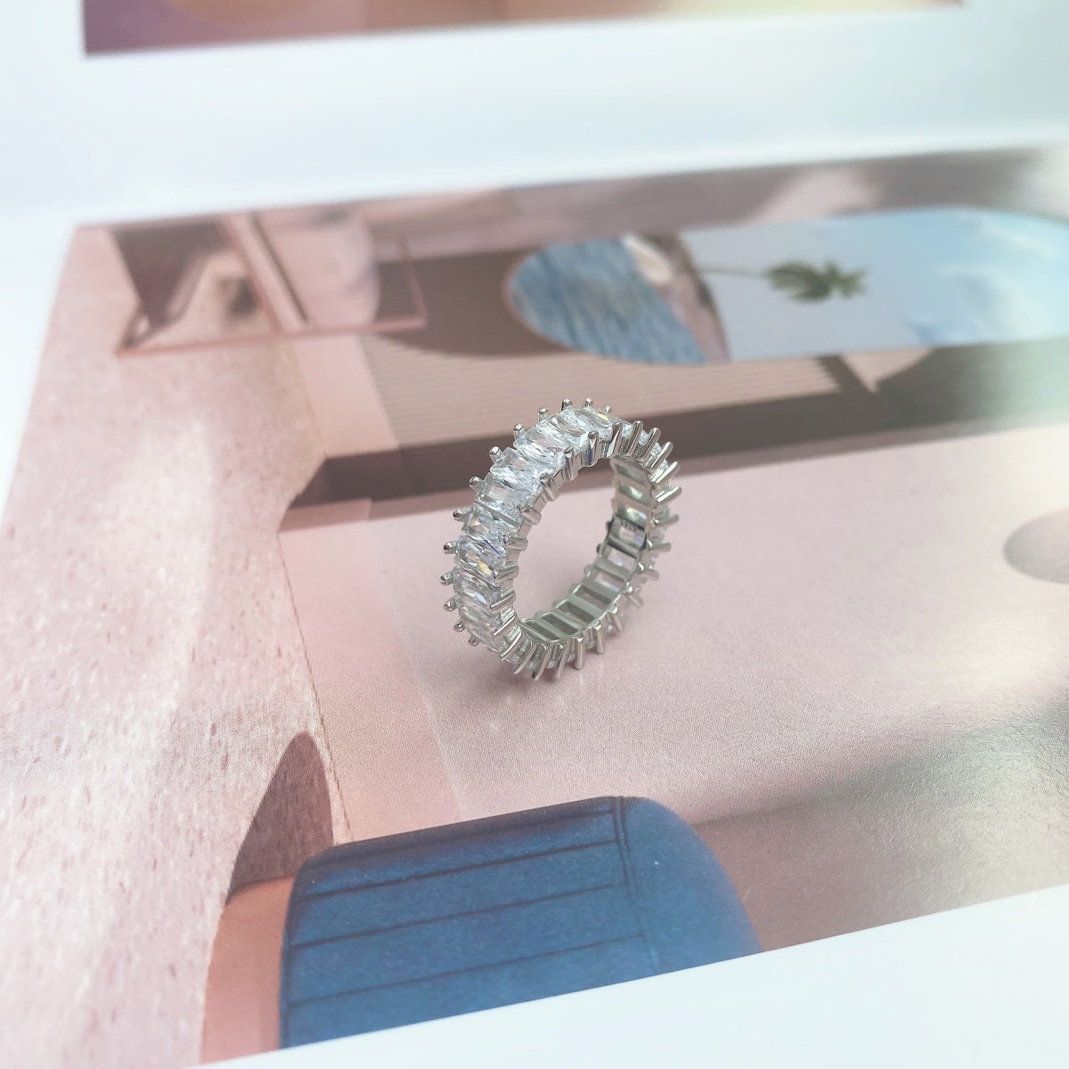 [Love More]Unique Colorful Radiant Cut RIng