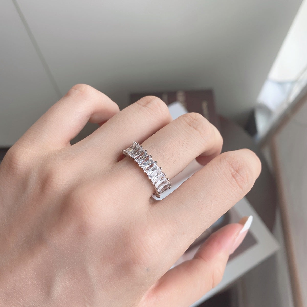 [Love More]Unique Colorful Radiant Cut RIng