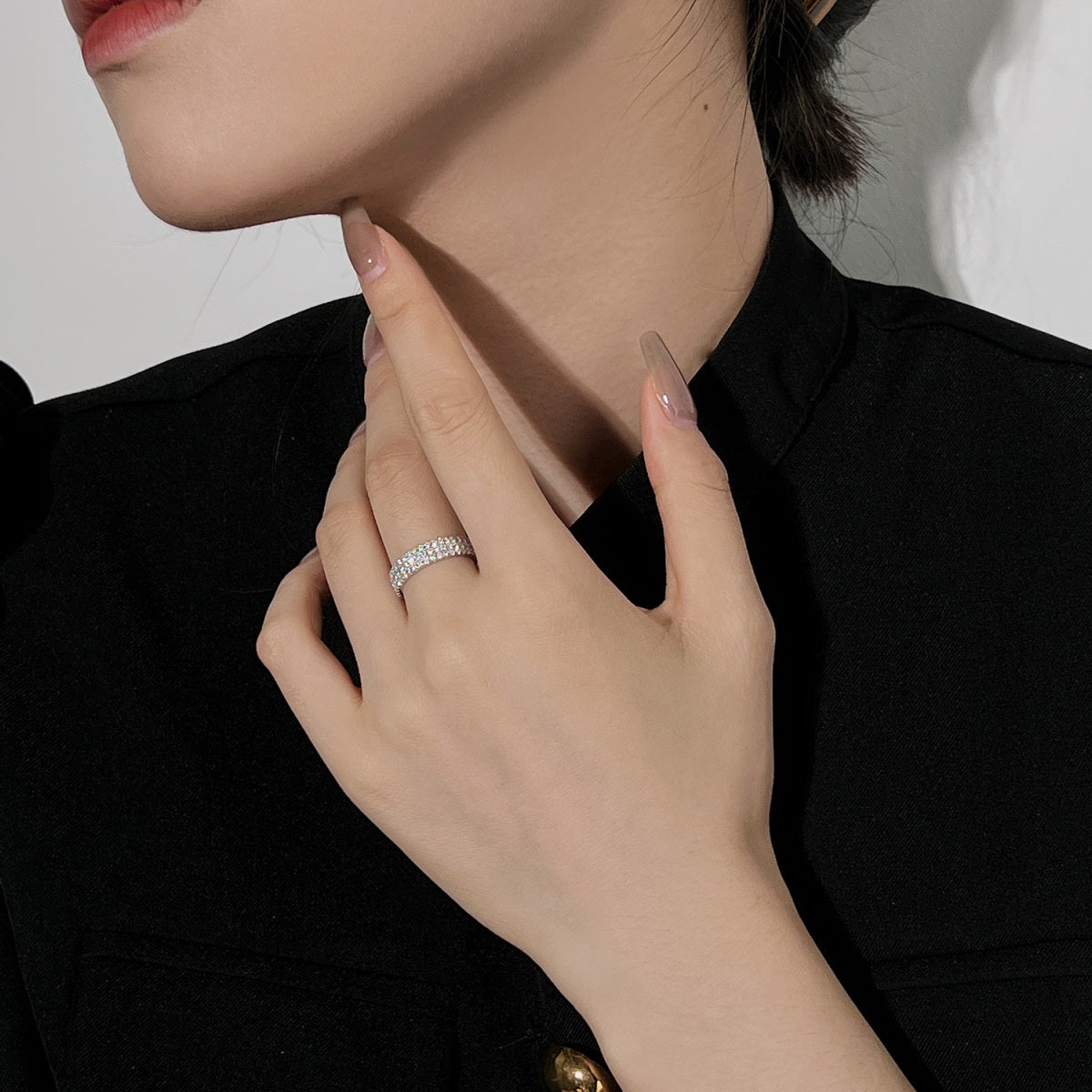 [Love More]Dainty Round Cut Tennis Ring