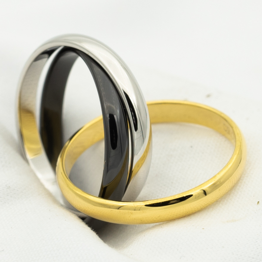 [Love More]TRINITY RING BLACK GOLD SILVER