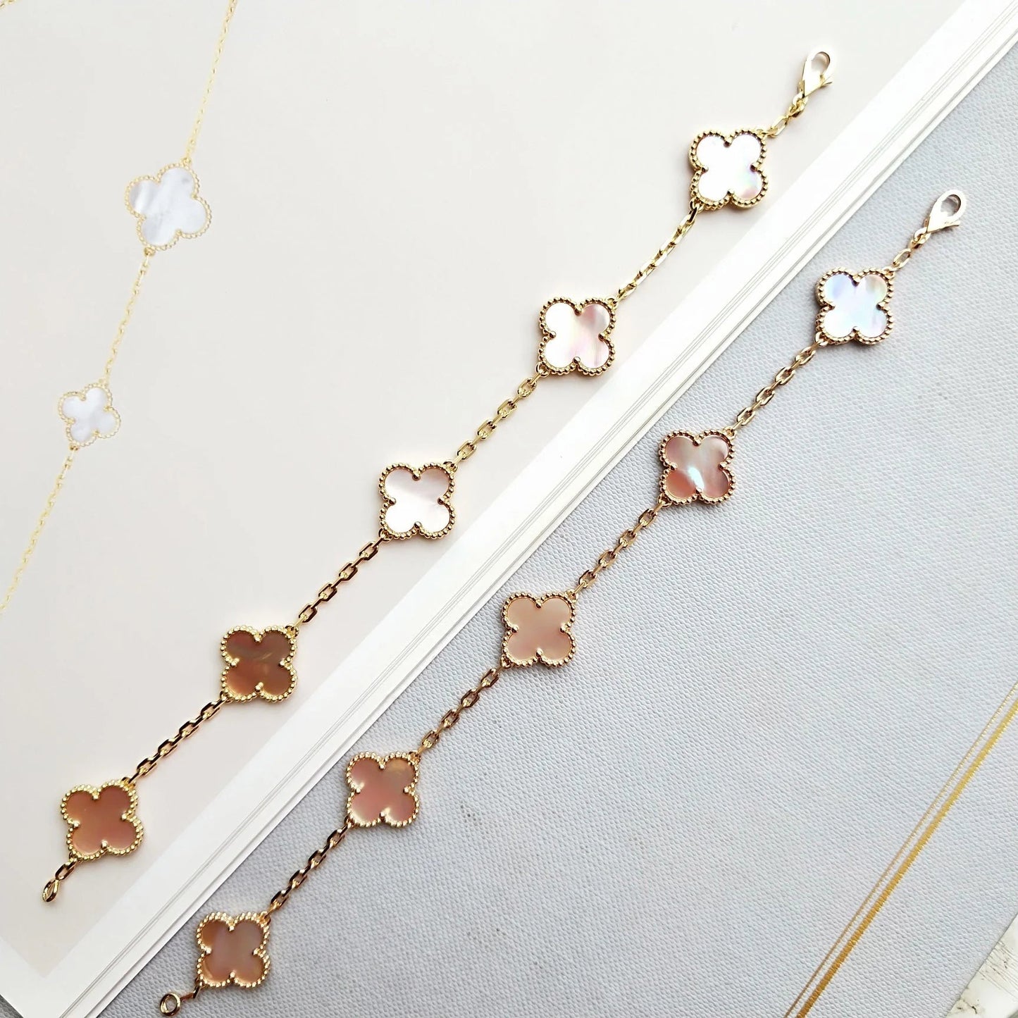 [Love More]CLOVER 5 PINK MOP BRACELET