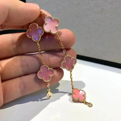 [Love More]CLOVER 5 PINK MOP BRACELET