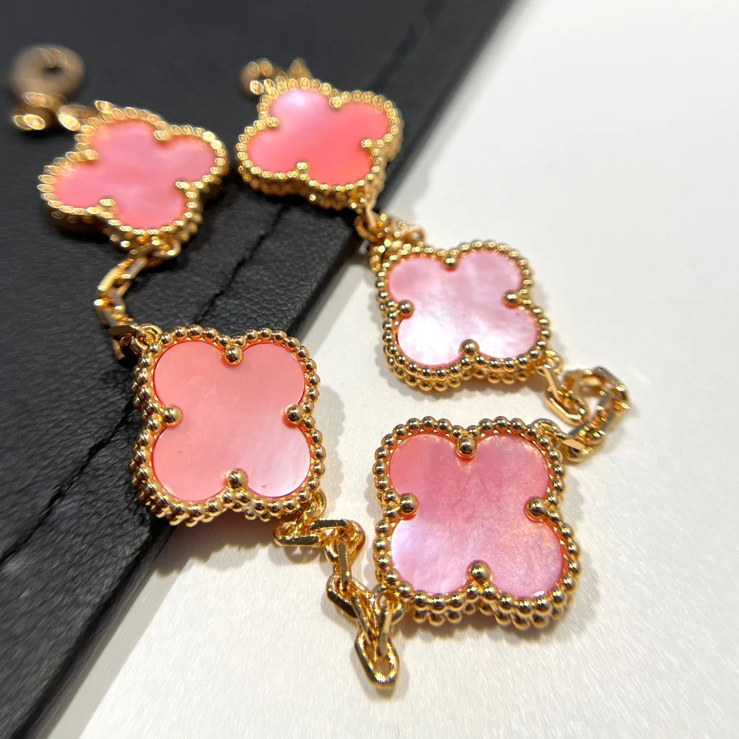 [Love More]CLOVER 5 PINK MOP BRACELET
