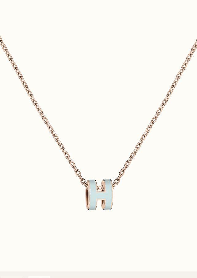 [Love More]POP H LIGHT BLUE NECKLACE