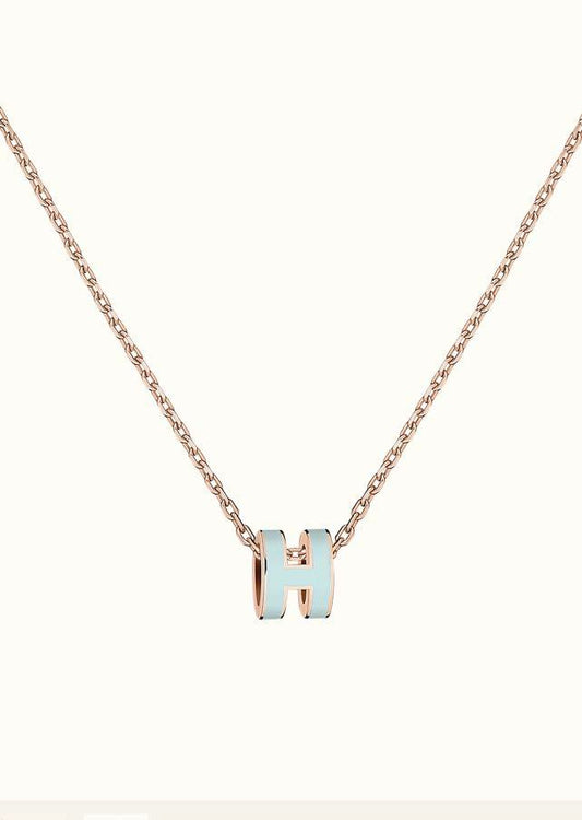 [Love More]POP H LIGHT BLUE NECKLACE