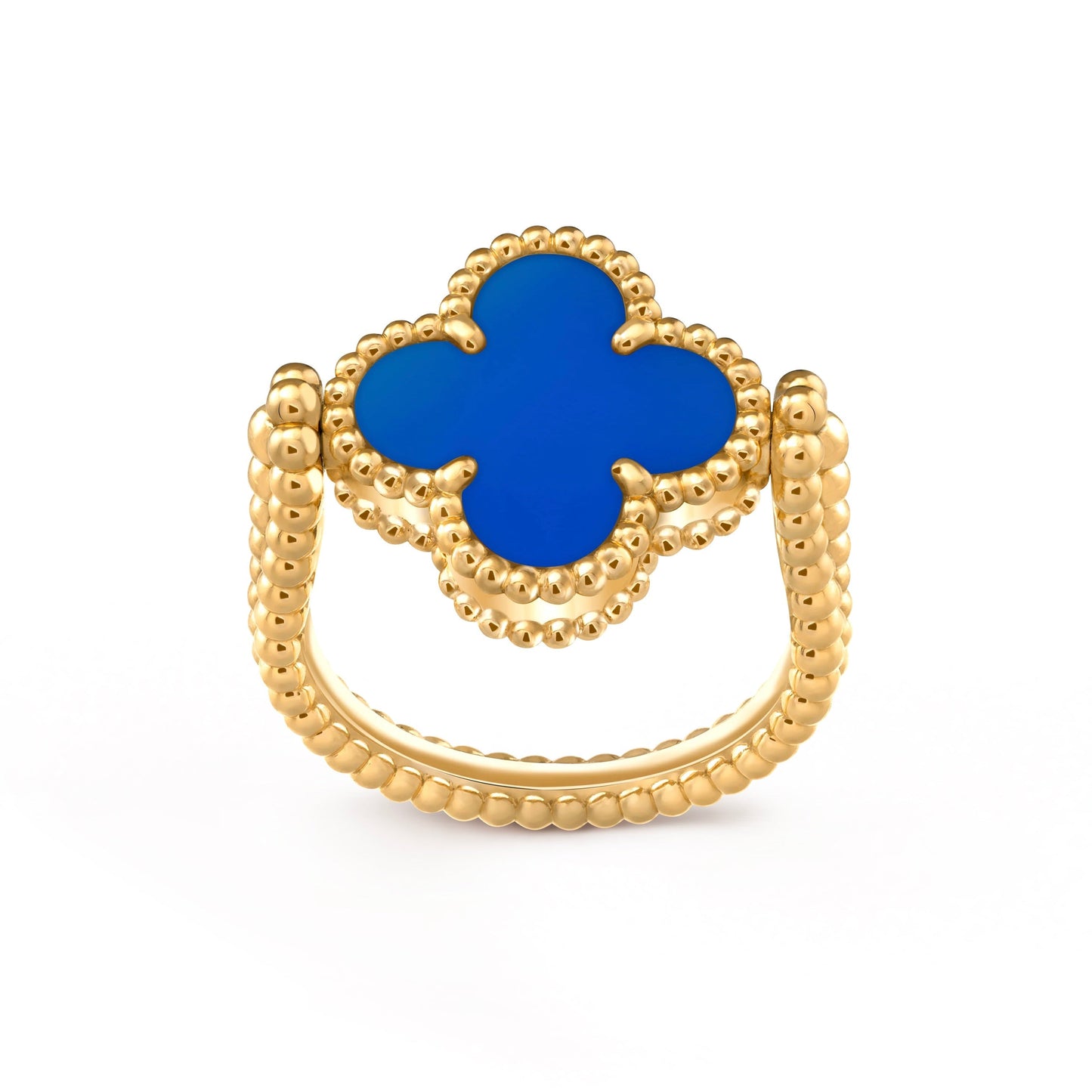 [Love More]CLOVER RIVERSIBLE BLUE AGATE RING