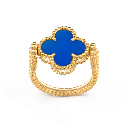 [Love More]CLOVER RIVERSIBLE BLUE AGATE RING