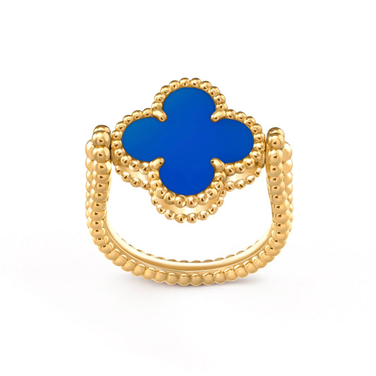 [Love More]CLOVER RIVERSIBLE BLUE AGATE RING