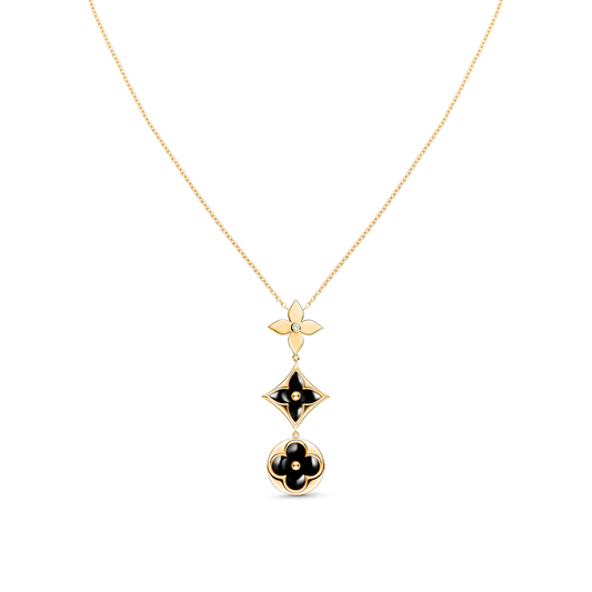 [Love More]STAR AND SUN ONYX PINK GOLD NECKLACE