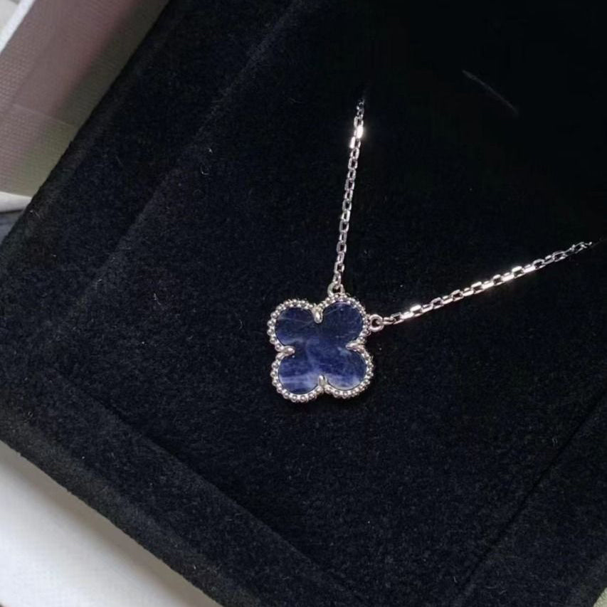 [Love More]CLOVER 15MM PIETERSITE NECKLACE SILVER