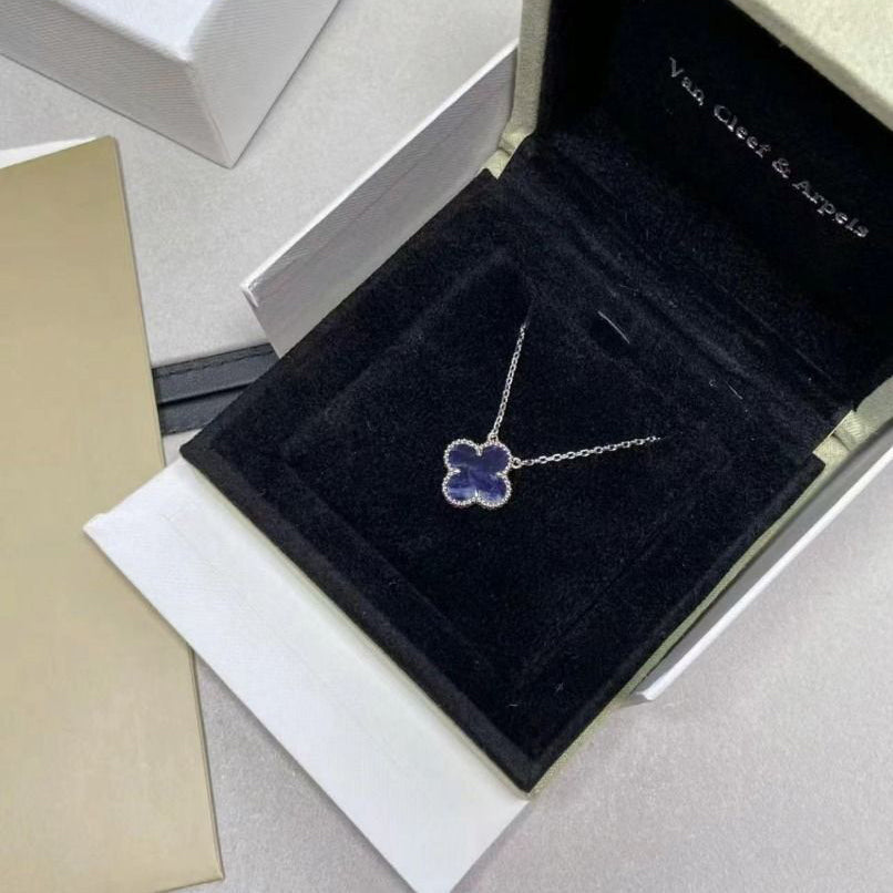[Love More]CLOVER 15MM PIETERSITE NECKLACE SILVER
